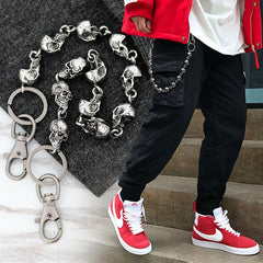 Cool Men's Skull Silver Jeans Chain Jean Chain Long Biker Wallet Chain Pants Chain For Men - imessengerbags