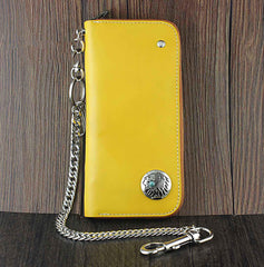 Cool Leather Men's Long Wallet with Chain Biker Chain Wallet Biker Wallet For Men - imessengerbags