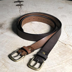 Cool Genuine Leather Vintage Simple Leather Belt Mens Khaki Belt Men Brown Leather Belt for Men