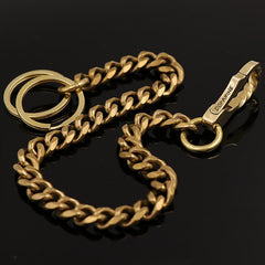 Cool Brass Mens 18‘’ Wallet Chain Pants Chain Gold Biker Wallet Chain For Men
