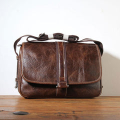 Handmade Genuine Leather Mens Cool Messenger Bag Sling Bag Chest Bag Bike Bag Cycling Bag for men - imessengerbags