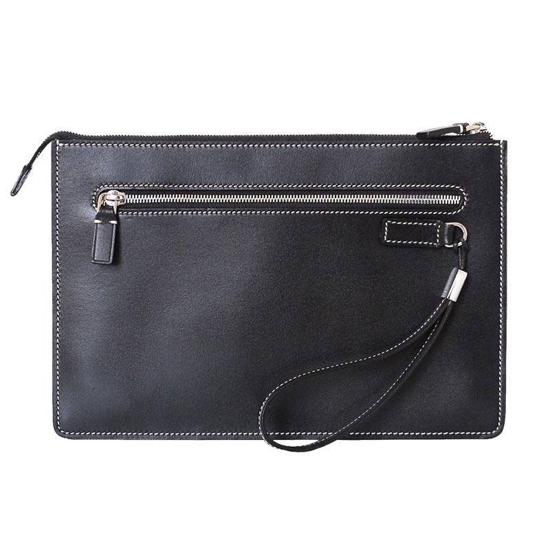 Cool Handmade Leather Mens Wristlet Bag Clutch Zipper Clutch for Men