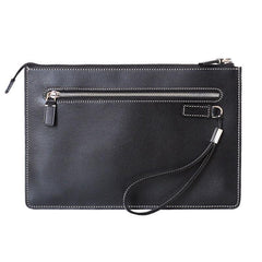 Cool Handmade Leather Mens Wristlet Bag Clutch Zipper Clutch for Men