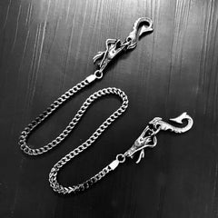 Cool Silver Dragon Steel Pants Chain Wallet Chain Long Biker wallet Chain For Men - imessengerbags