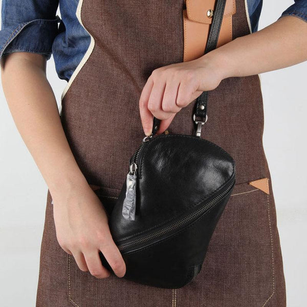 Handmade Genuine Leather Mens Cool Chest Bag Sling Bag Crossbody Bag Travel Bag Hiking Bag for men