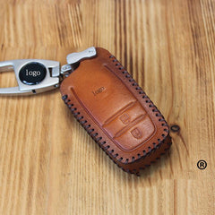 Handmade Brown Leather TOYOTA Highlander Mens Car Key Case TOYOTA Car Key Holder