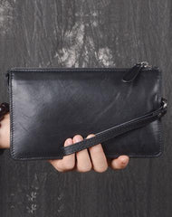 LEATHER MENS Wristlet Wallet Zipper Clutch FOR MEN - imessengerbags