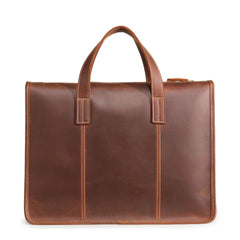 Vintage Leather Mens Laptop Handbag Work Bag Business Bag Shoulder Bag For Men - imessengerbags