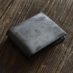 Genuine Leather Mens Cool billfold Leather Wallet Men Small Wallets Bifold for Men - imessengerbags