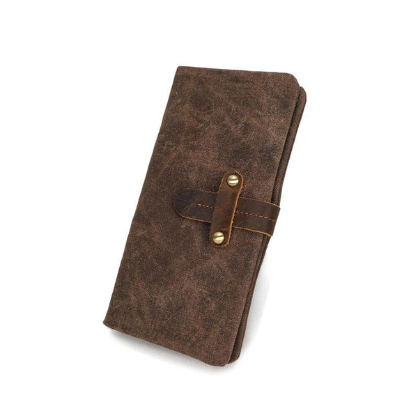 Mens Canvas Long Wallets for men Bifold Cool Men Long Wallet - imessengerbags