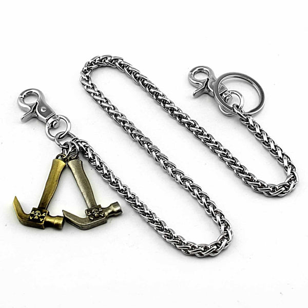 Cool Silver Mens Pants Chain Hammer Biker Wallet Chain Long Wallet CHain For Men - imessengerbags