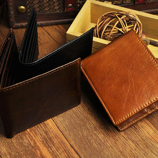 Cool Leather Mens Slim Small Wallet Slim Front Pocket Wallet for Men - imessengerbags