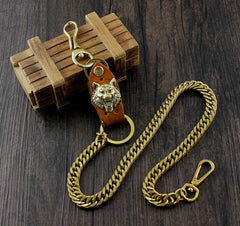 Cool Wolf Brass Mens wallet Chain Wolf Biker Chain Wallet Pants Chain For Men - imessengerbags