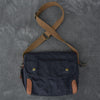 Waxed Canvas Leather Mens Gray Side Bag Khaki Messenger Bag Small Courier Bag For Men