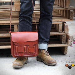 Cool Leather Mens Tan Messenger Bag Side Bag Small Shoulder Bag for Men