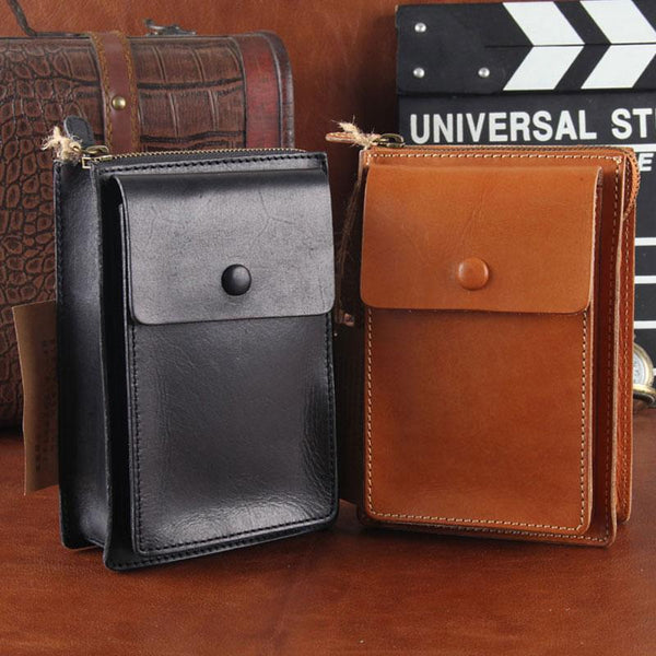 Leather Belt Pouch Mens Small Cases Waist Bag Hip Pack Belt Bag Fanny Pack Bumbag for Men - imessengerbags