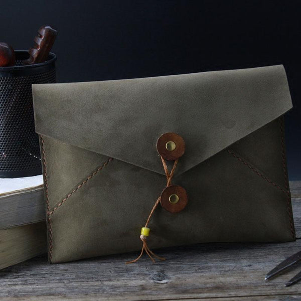 Handmade Vintage Mens Leather Clutch Wallet Cool Wristlet Wallet for Men - imessengerbags