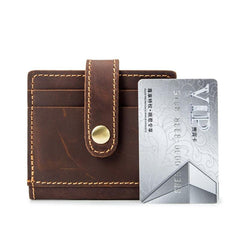 VINTAGE BROWN LEATHER MEN'S FRONT POCKET WALLETs Dark Brown SLIM CARD billfold WALLET SMALL WALLET FOR MEN - imessengerbags