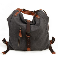 Mens Waxed Canvas Leather Tote Bag Canvas Handbag Canvas Shoulder Bag for Men - imessengerbags
