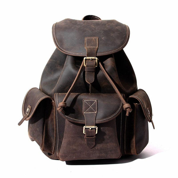 Cool Leather Mens Backpacks Travel Backpack Leather School Backpack for Men - imessengerbags