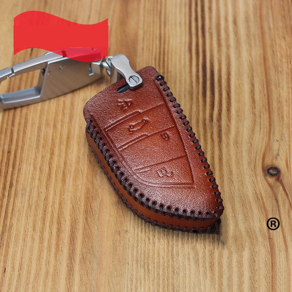 Handmade Brown Leather BMW X5X6 Mens Car Key Case BMW Car Key Holder