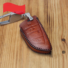 Handmade Brown Leather BMW X5X6 Mens Car Key Case BMW Car Key Holder