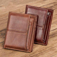 Simple Anti-Theft Leather Men's RFID billfold Wallet Multi-Card Wallet For Men - imessengerbags
