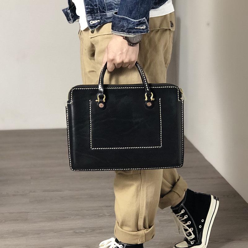 Fashionable Handmade Leather Mens Cool Small Business Bag Messenger Ba –  imessengerbags