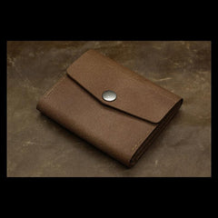 Handmade Leather Mens Cool Short Wallet Card Holder Small Card Slim Wallets for Men
