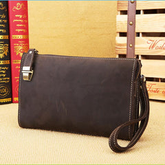 Vintage Mens Leather Clutch Bag Wristlet Bag Clutch Wallet For Men - imessengerbags