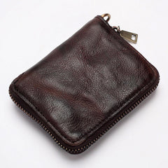 Dark Gray Handmade Leather Mens Small Wallet billfold Wallet Card Wallet For Men - imessengerbags