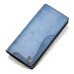 Handmade Leather Mens Clutch Wallet Cool Takahashi Wallet Long Zipper Wallets for Men - imessengerbags