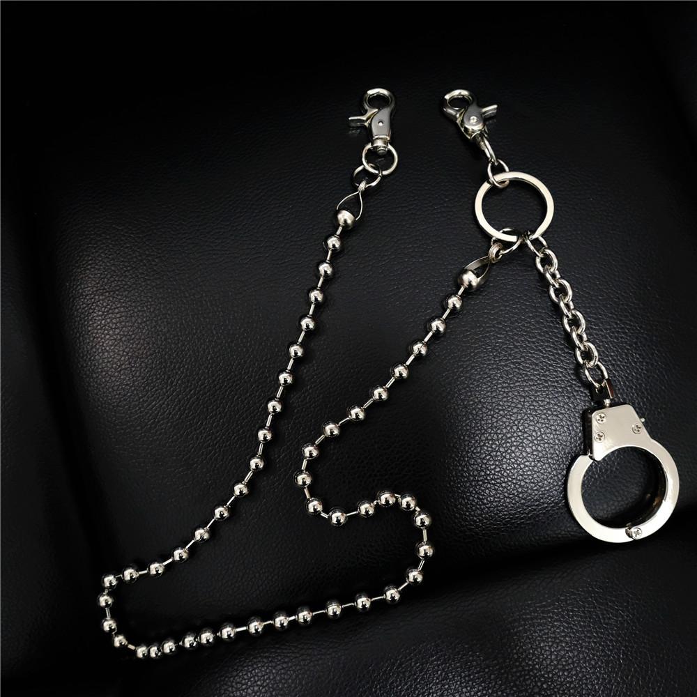 Fashion Silver Mens Long Pants Chain Biker Wallet Chain Beaded Trousers Chain For Men - imessengerbags