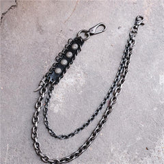 Badass Hip Hop Mens Metal Double Layer Wallet Chain Key Chain Pants Chain For Men - imessengerbags