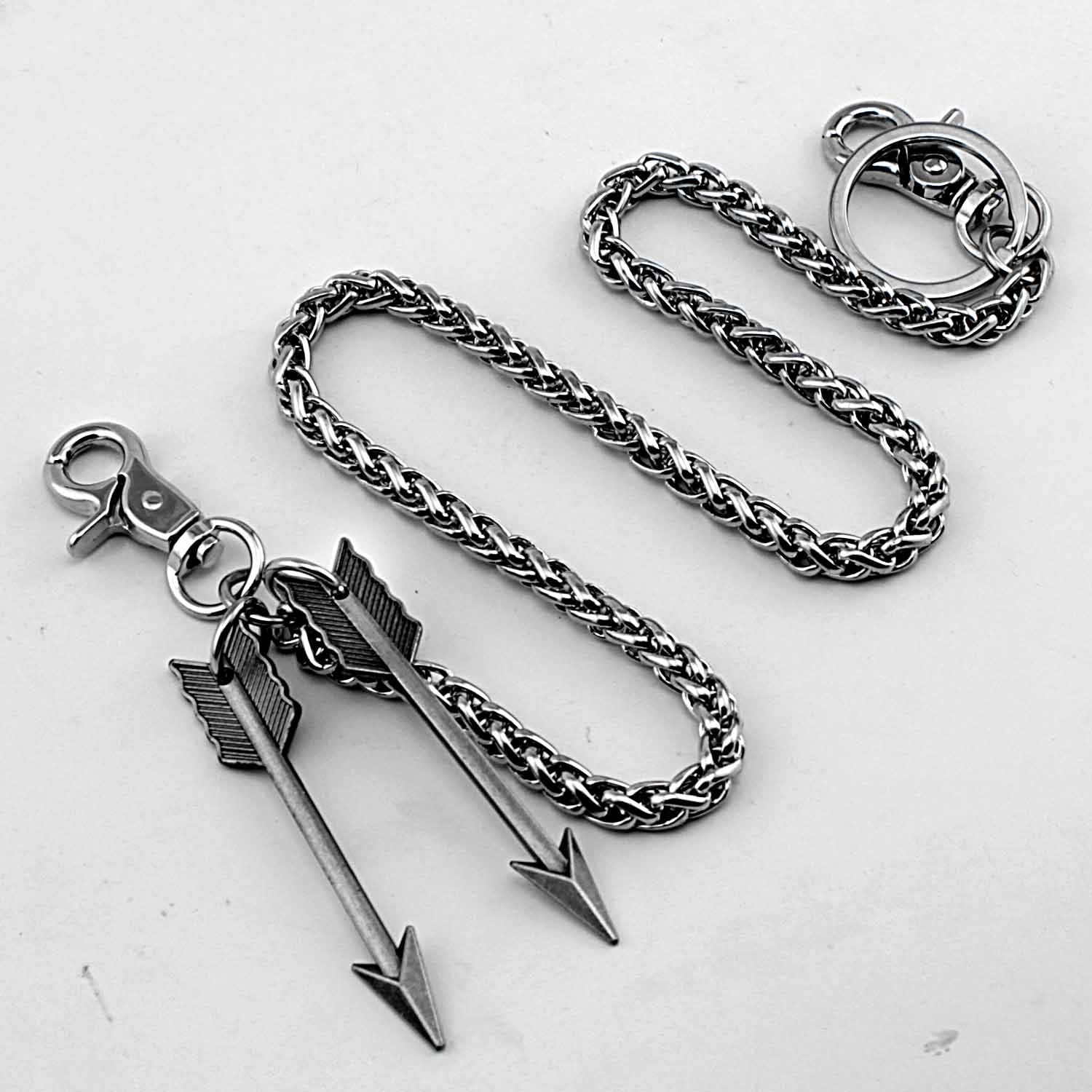 Silver Double Arrow Key Chain Pants Chain Long Wallet Chain Biker Wallet Chain For Men - imessengerbags