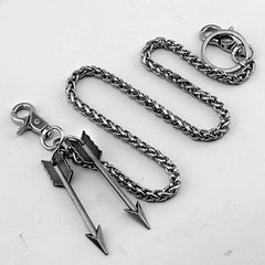 Silver Double Arrow Key Chain Pants Chain Long Wallet Chain Biker Wallet Chain For Men - imessengerbags