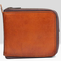 Handmade Mens Cool billfold Leather Wallet Men Small Wallets Bifold for Men - imessengerbags