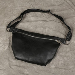 Genuine Leather Mens Cool Chest Bag Sling Bag Crossbody Bag Travel Bag Hiking Bag for men