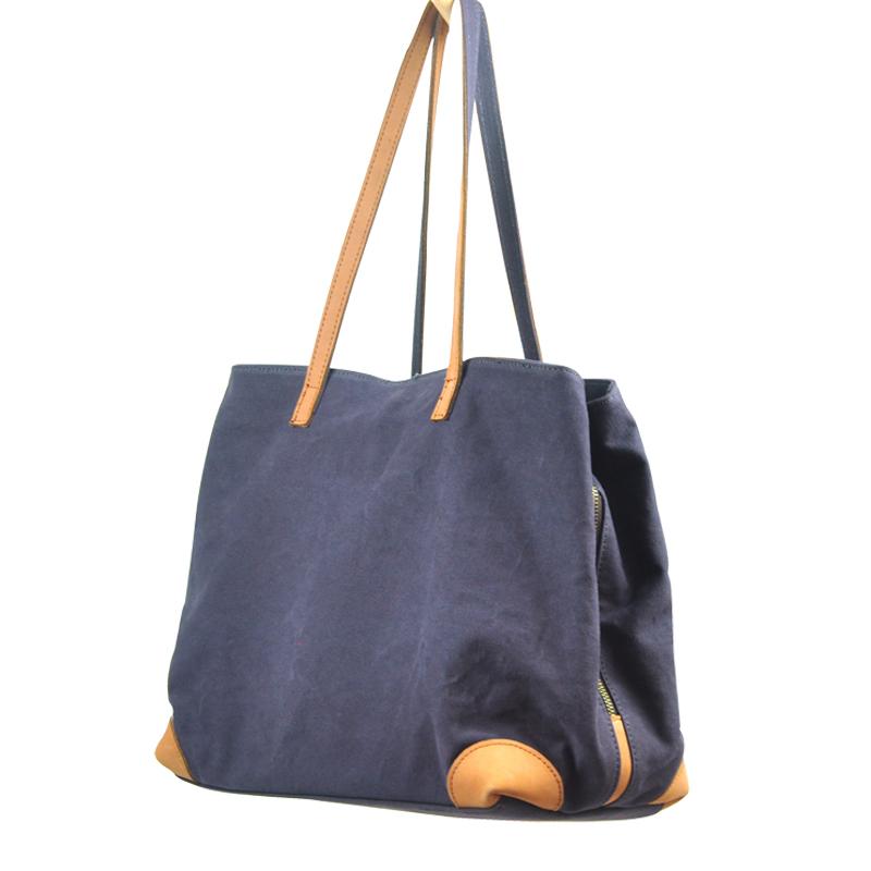 Gray Canvas Leather Mens Denim Bag Tote Bag Messenger Bag Camel Travel Bag For Men and Women - imessengerbags