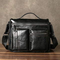 Genuine Leather Mens Cool Messenger Bag Briefcase Work Bag Business Bag for men