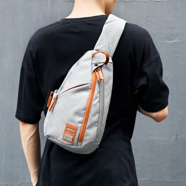 Cool Nylon Casual Men's Black Chest Bag One Shoulder Backpack For Men - imessengerbags