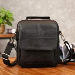 Cool Coffee Small Leather Mens Side Bag Messenger Bag Shoulder Bag for Men
