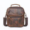 Dark Brown LEATHER MENS Vertical SHOULDER BAG SIDE BAG COURIER BAG MESSENGER BAG FOR MEN