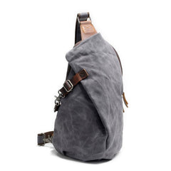 Cool Waxed Canvas Mens One Shoulder Pack Sling Bag Chest Bag for men
