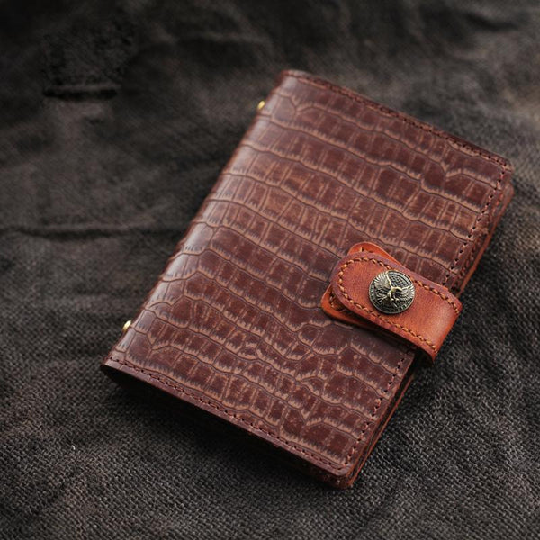 Brown Handmade Leather A7 Journal Travel Notepad Brown Notebook For Men - imessengerbags