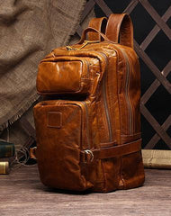 Cool Leather Mens Backpack Large Cool Vintage Large Travel Backpack Bag for Men