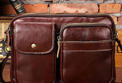 Cool Mens Leather Messenger Bag Small Shoulder Bag Crossbody Bag for men