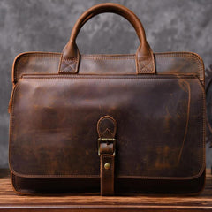 Genuine Leather Mens Cool Messenger Bag Briefcase Work Bag Business Bag for men