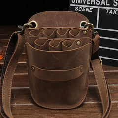 Cool Leather Mens Hairstylist Tool case barber pouch scissors case Belt Pouch