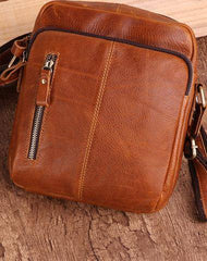 Cool Brown Leather Mini Messenger Bags Small Tablet Messenger Bag Side Bag For Men - imessengerbags